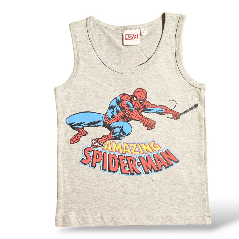 Spiderman - Boys Summer Sleeveless & Short Set - Grey/Blue