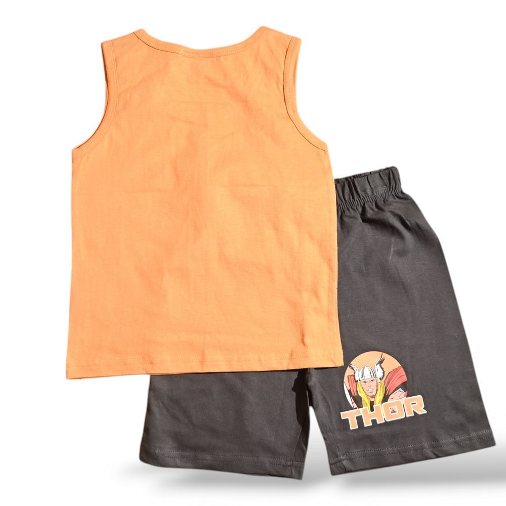 Thor - Boys Summer Sleeveless & Short Set - Orange/Black