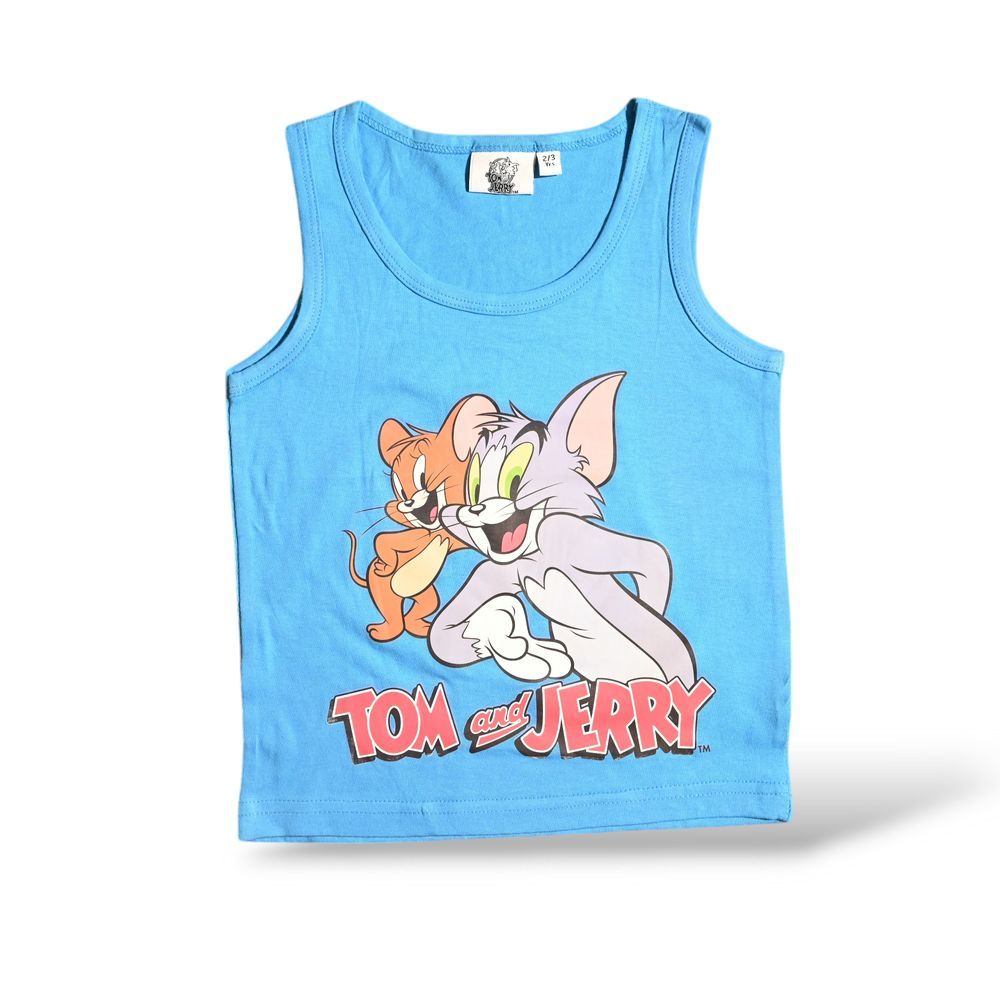 Tom & Jerry - Boys Summer Sleeveless & Short Set - Blue/Black