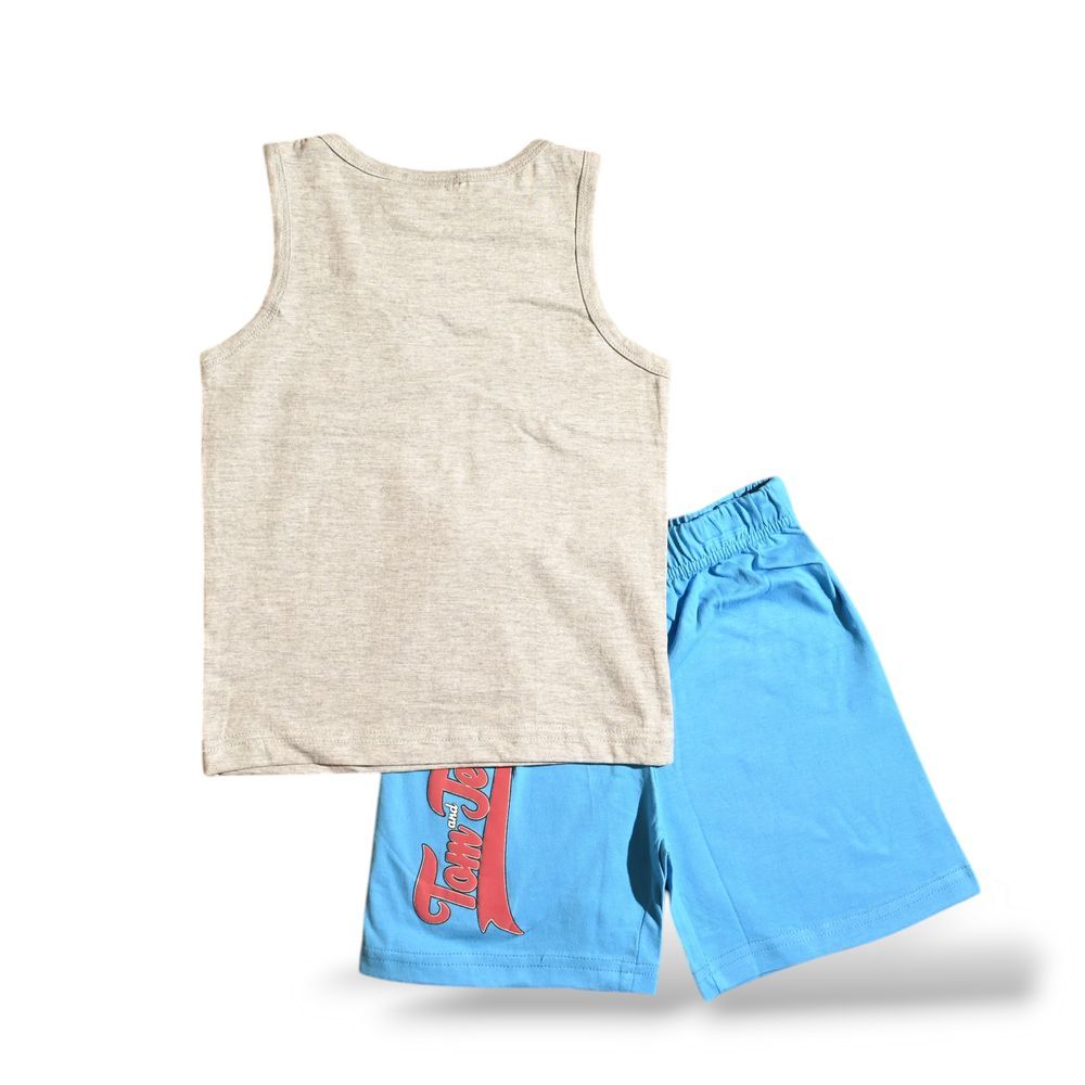 Tom & Jerry - Boys Summer Sleeveless & Short Set - Grey/Blue