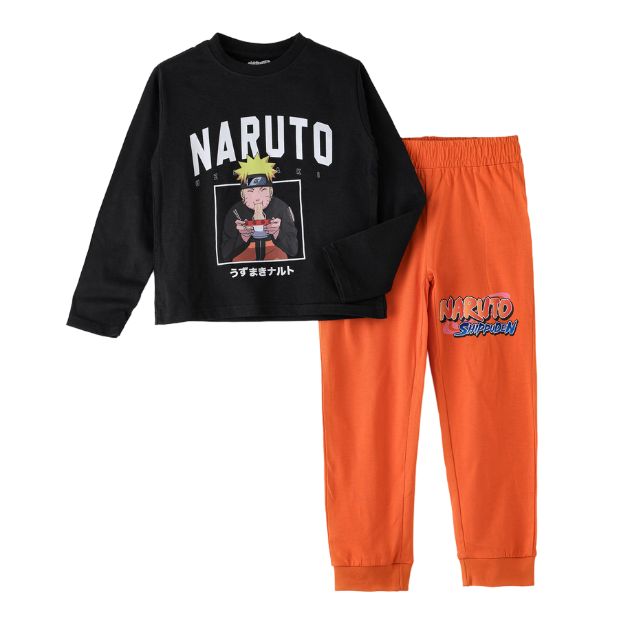 Naruto - Boys Pyjama Set - Black/ Orange