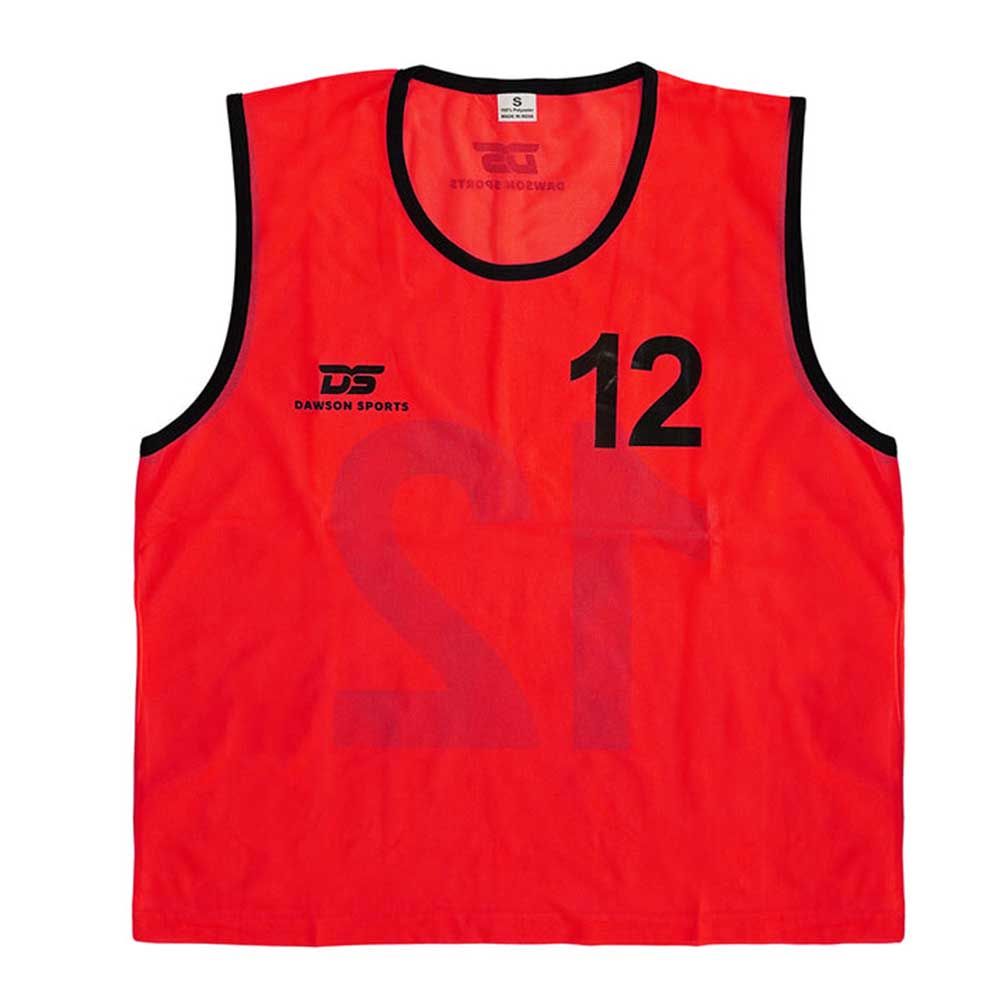 Dawson Sports - 12pc-Set - 1 To 12 Numbered Mesh Sport Bibs - Red