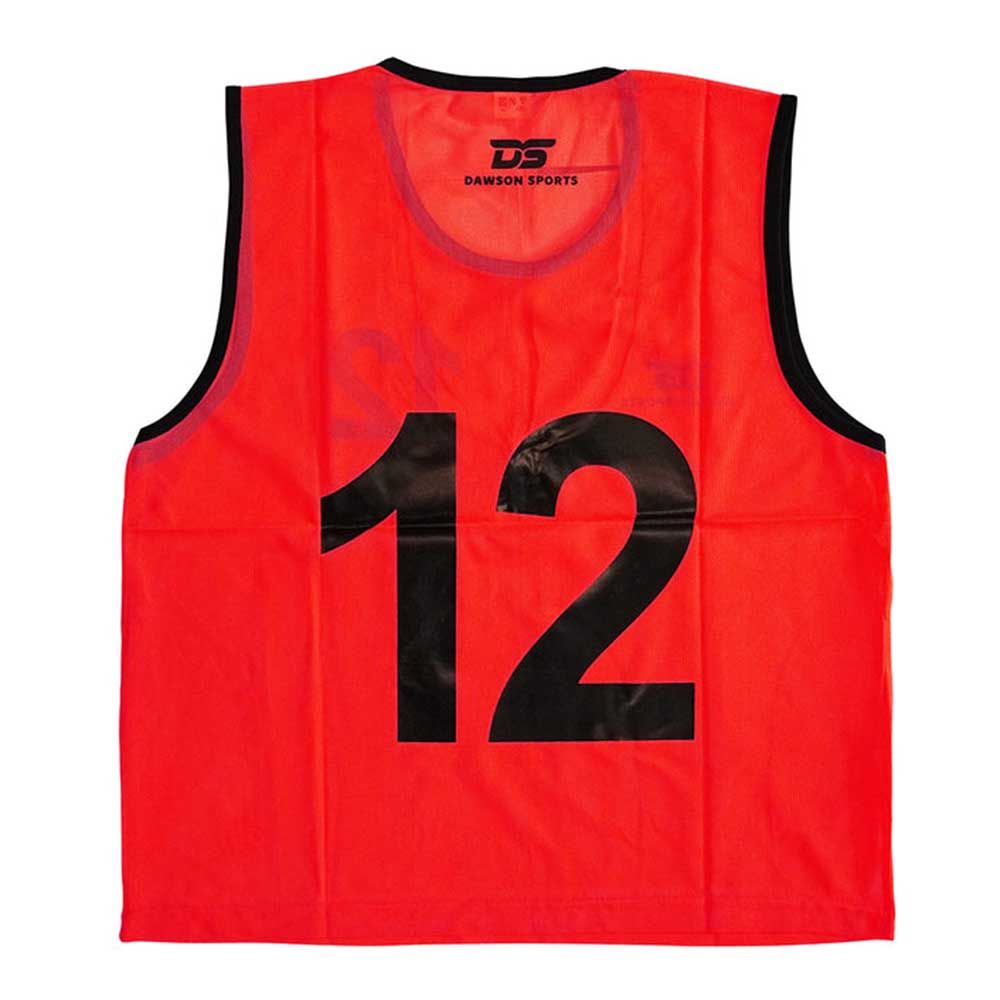 Dawson Sports - 12pc-Set - 1 To 12 Numbered Mesh Sport Bibs - Red