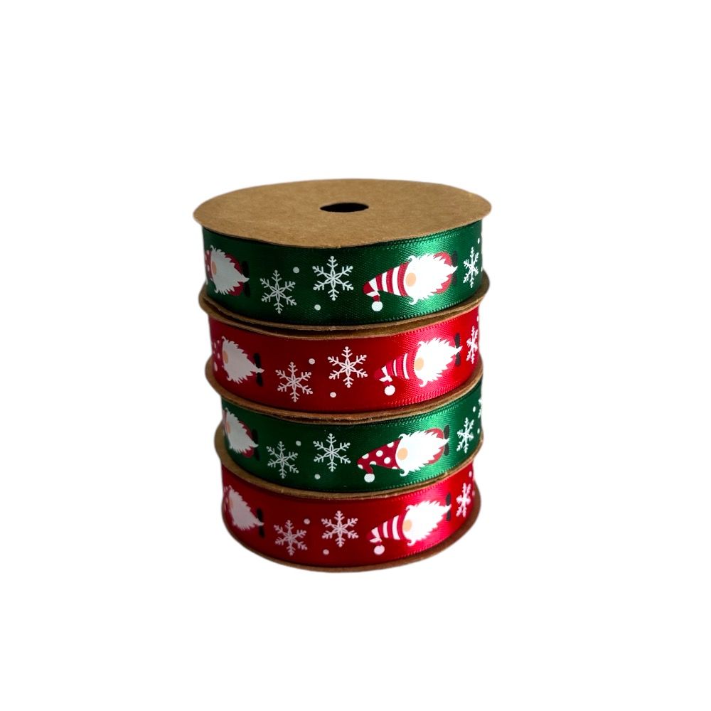 Doodle Kiddo - Santa Claus Christmas Ribbon Set - Red/Green - 4 Pcs