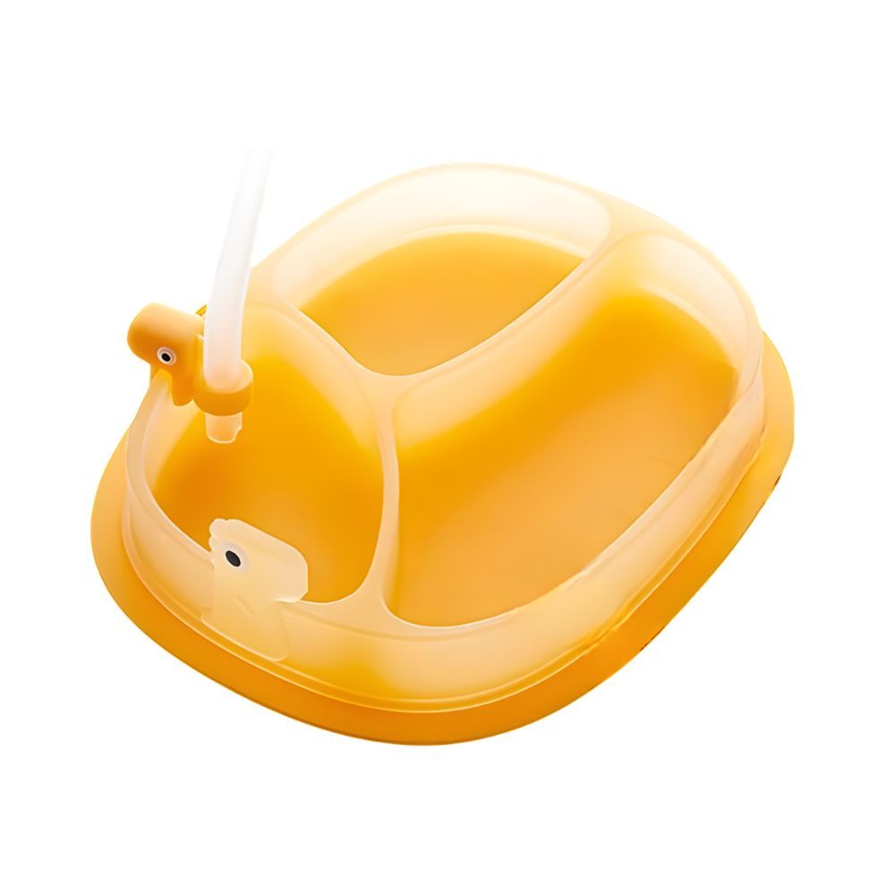 Babycare - Silicone Suction Plate with Spoon & Fork - Orange - 3 Pcs