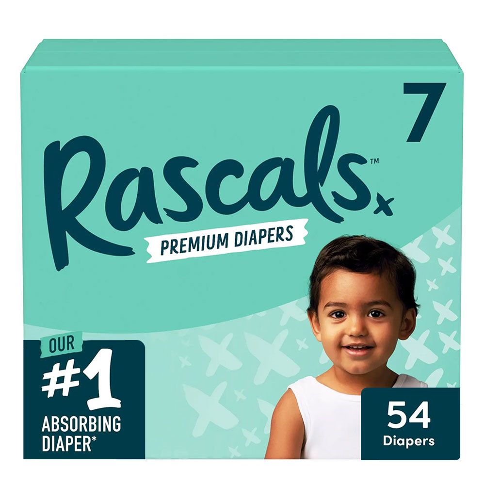 Rascals - Premium Baby Diapers Jumbo Box - Size 7 - 17+ kg - 54 Pcs