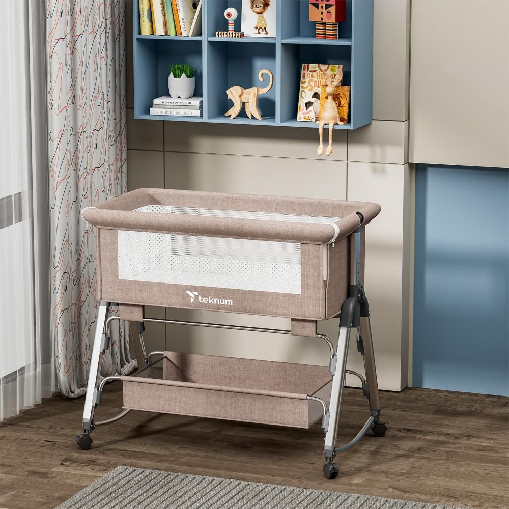 Teknum - Bedside Sleepzen 1 Crib - Ivory