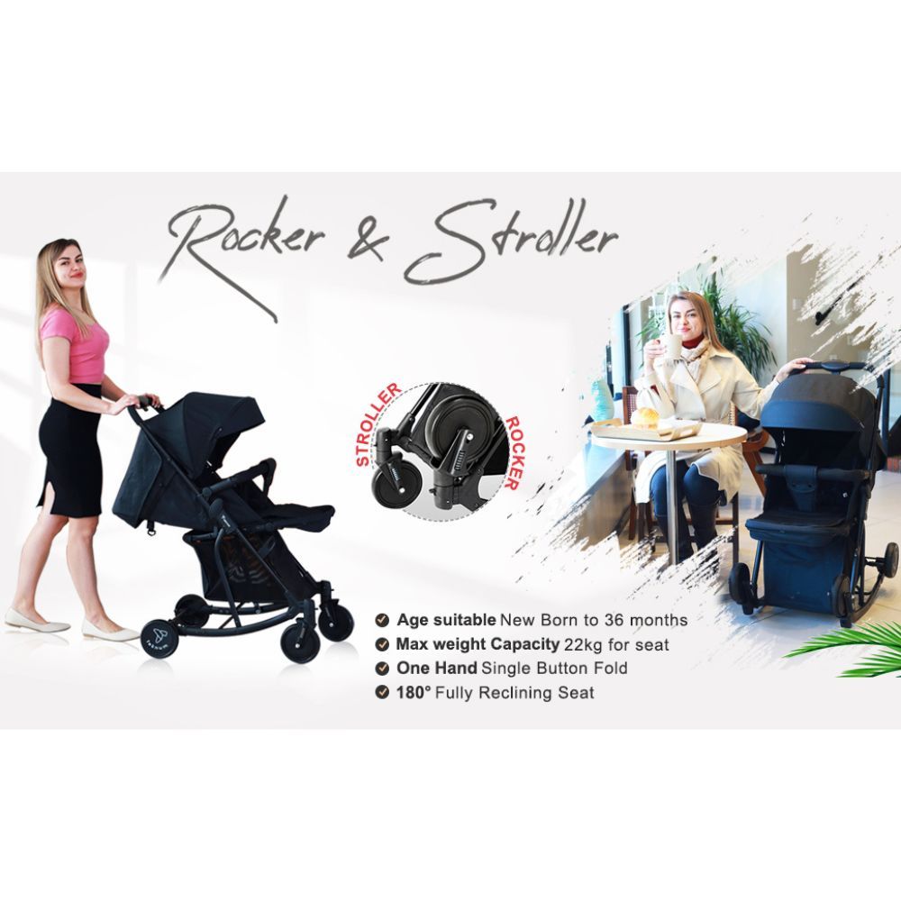 Teknum - 2-in-1 Glide Stroller - Black