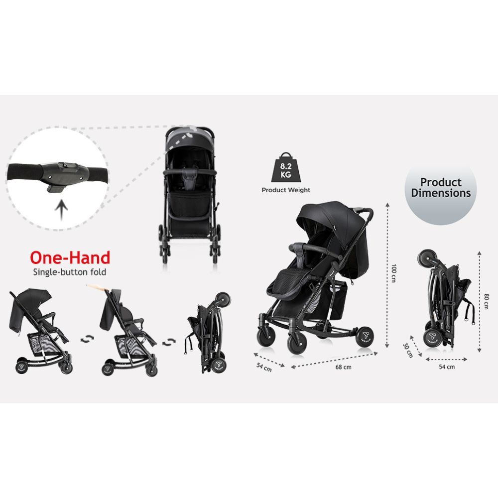 Teknum - 2-in-1 Glide Stroller - Black