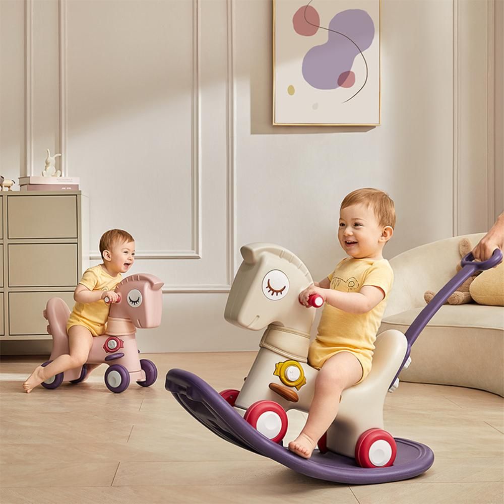 Babycare - Rocking & Sliding 3-in-1 Customizable Horse Pink