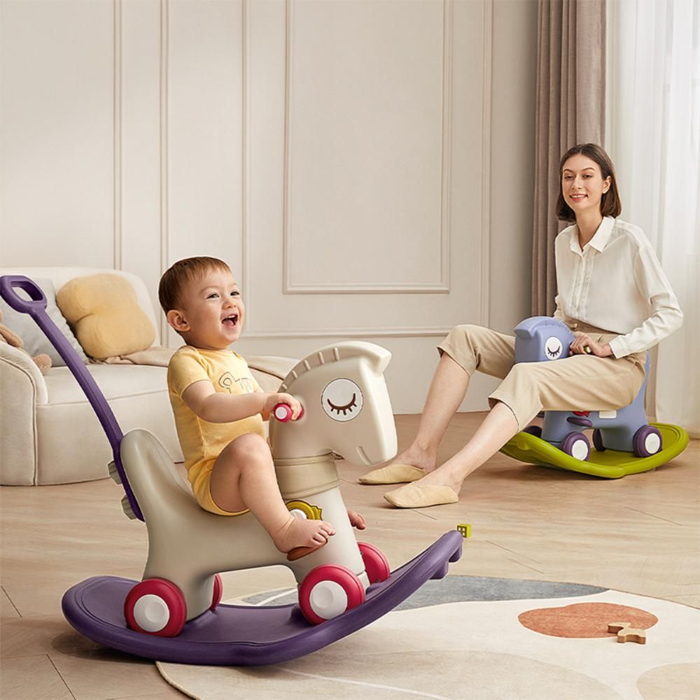 Babycare - Rocking & Sliding 3-in-1 Customizable Horse Pink