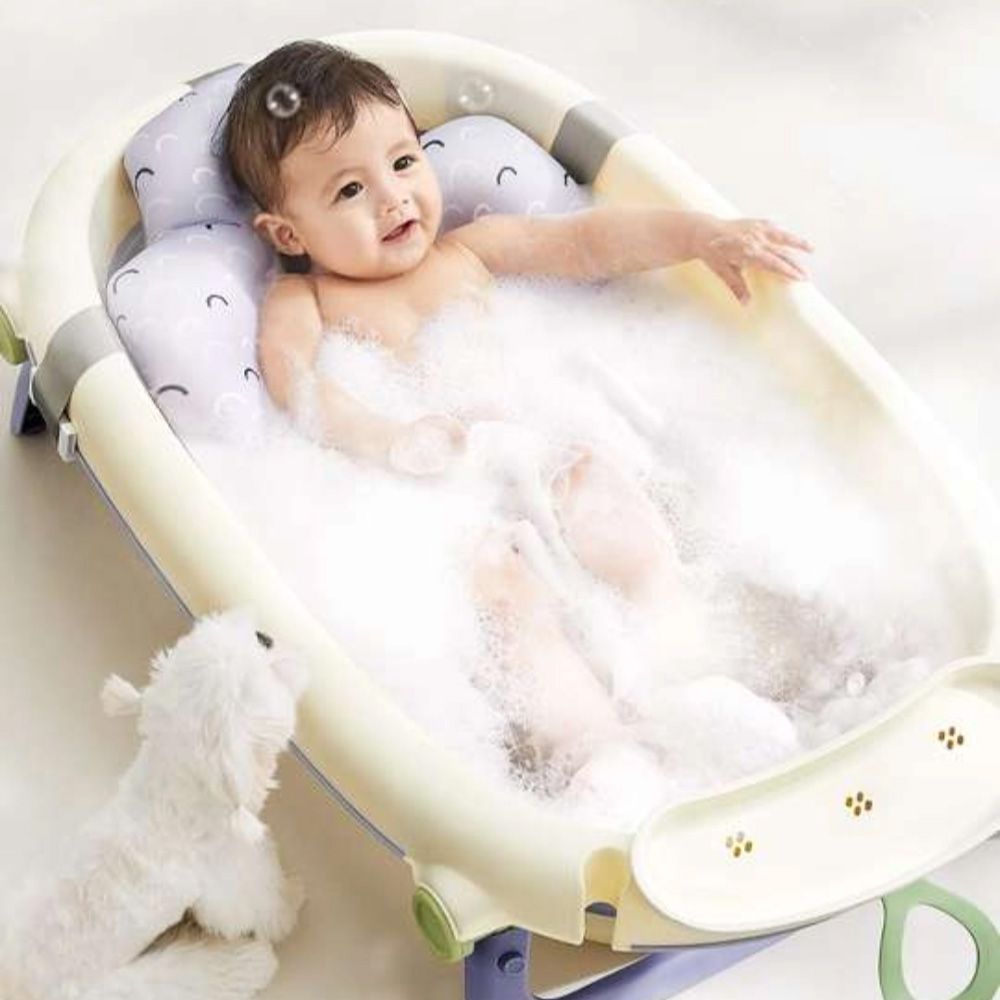 Babycare -  Baby Foldable Bathtub - Mustard Green