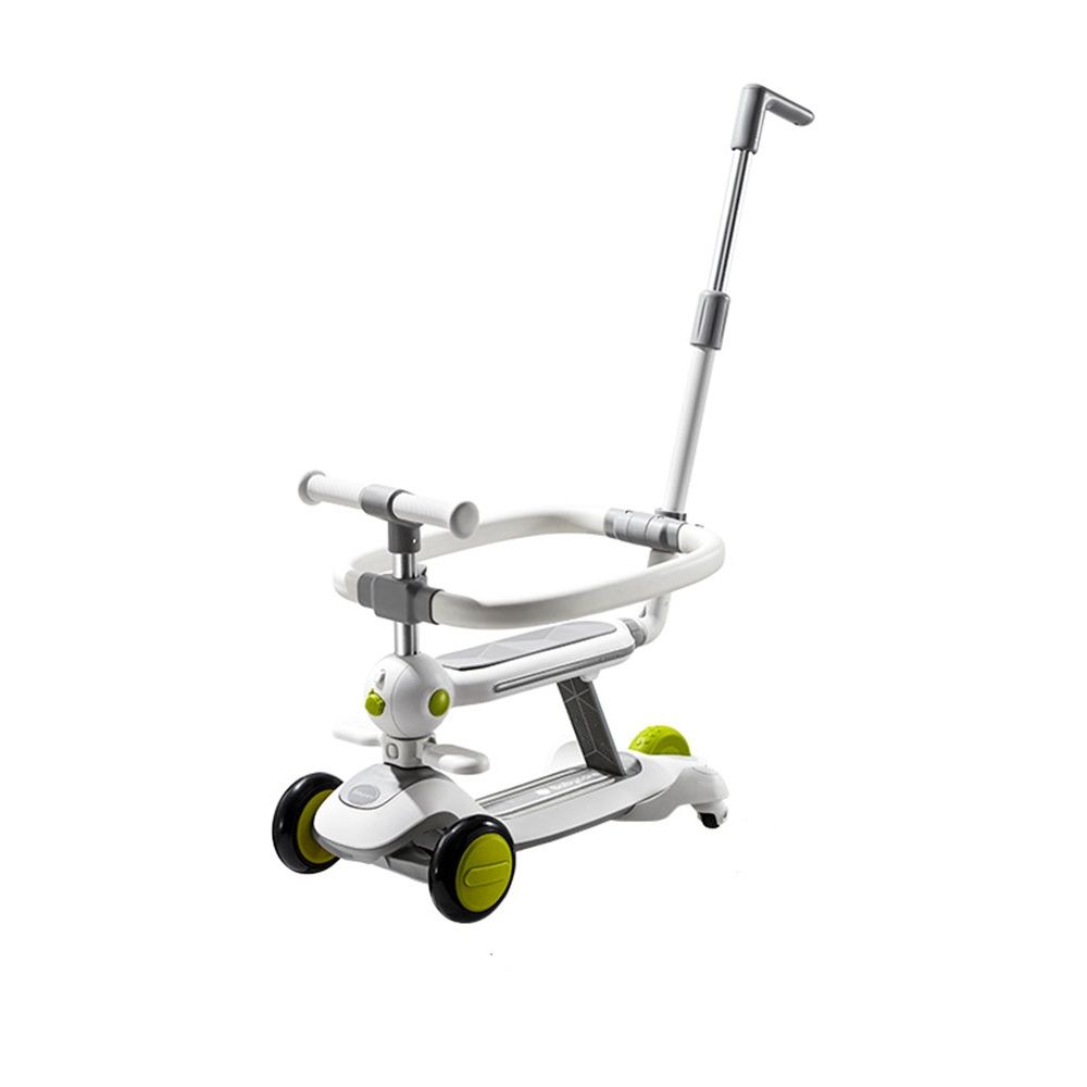 Babycare - Gravel Bike - 4-in-1 Babysitter Scooter - White W/ Yellow Wheels