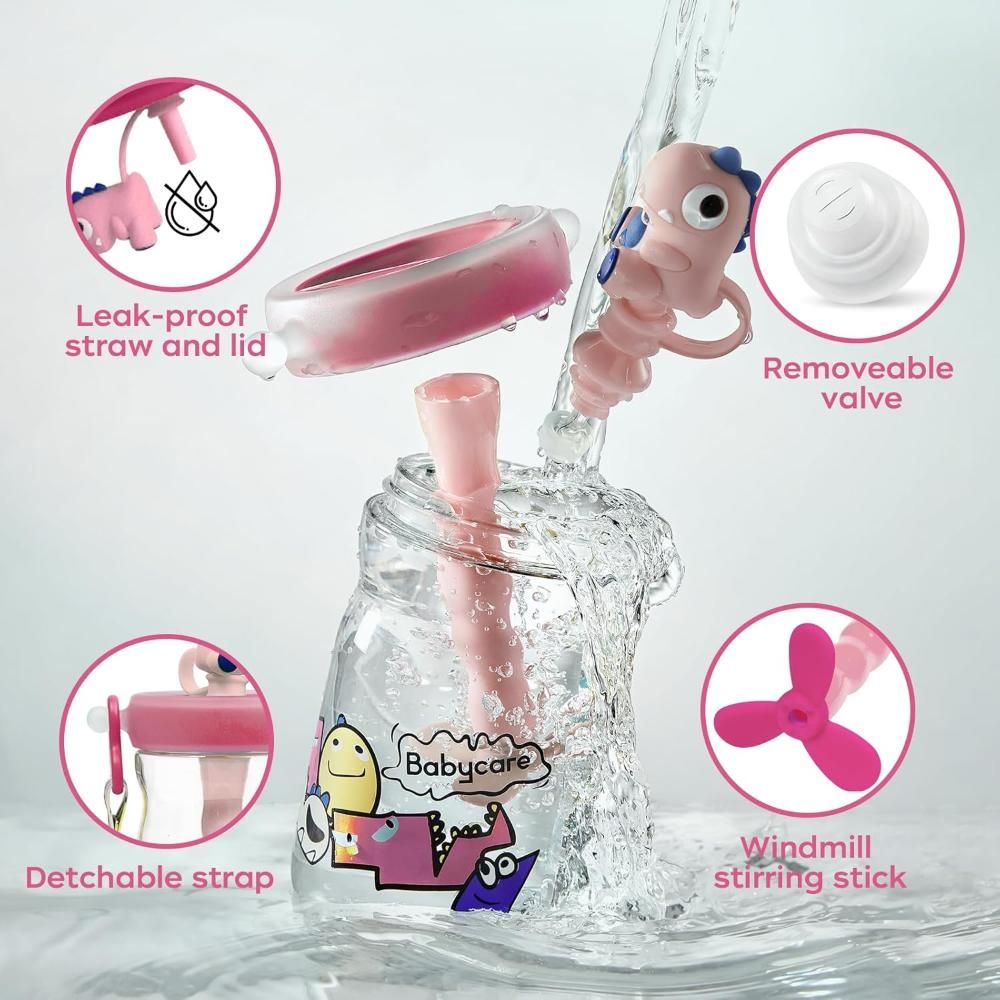 Babycare - Water Bottle T-rex - Pink - 500 ml