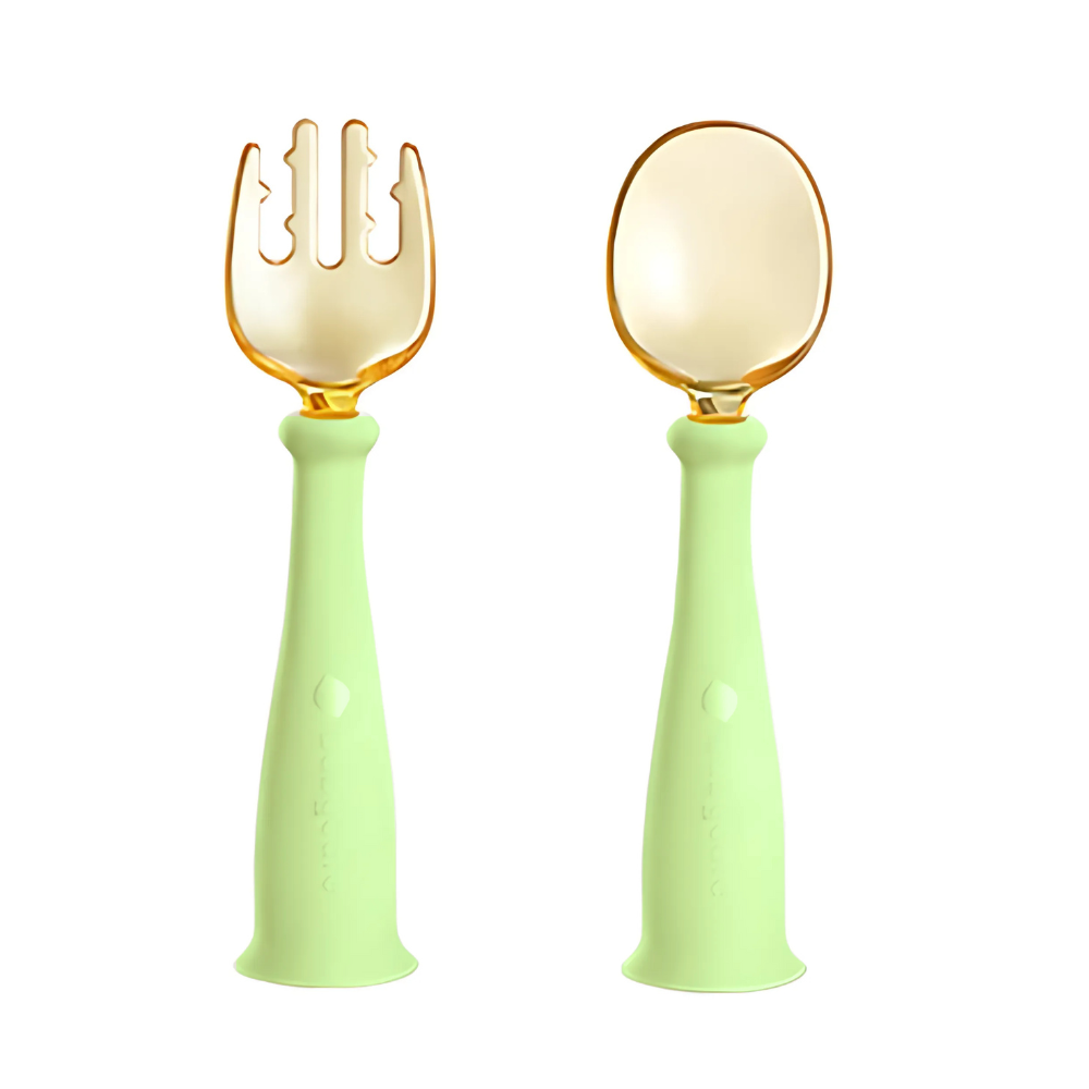 Babycare - Spoon And Fork Set - Light Green