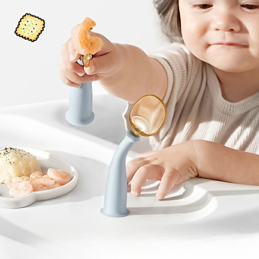 Babycare - Spoon And Fork Set - White