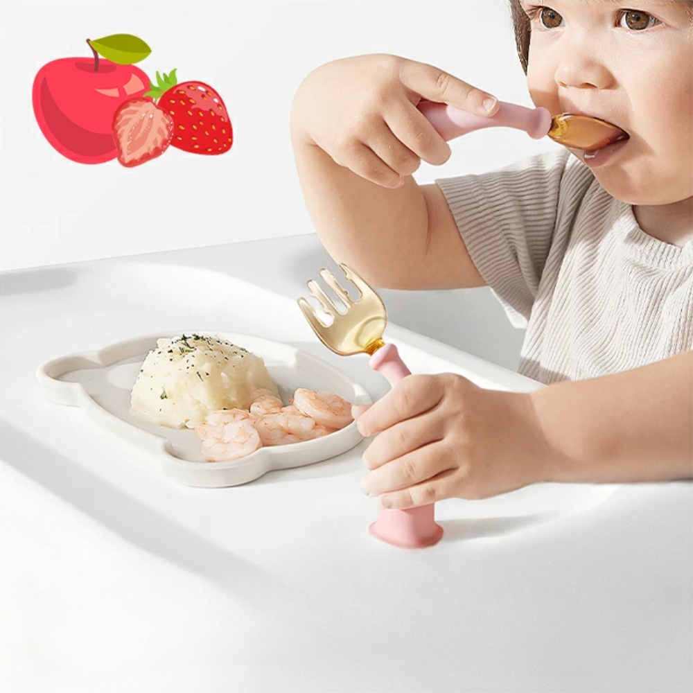 Babycare - Spoon And Fork Set - White