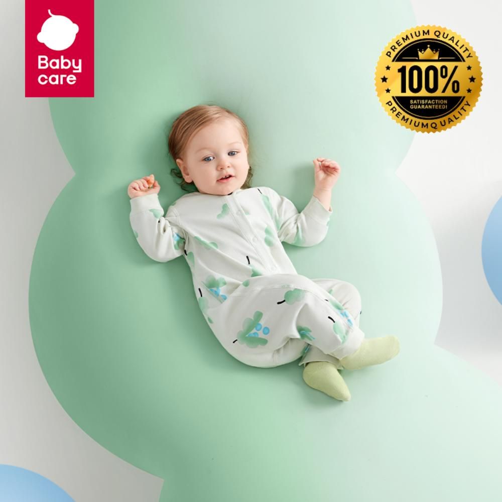 Babycare - Baby Sleep And Play Footed Onesie - Bubble Tree - Blue