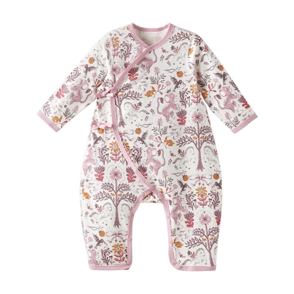 Babycare - Baby Long Sleeve Printed Onesie - Powder Pink