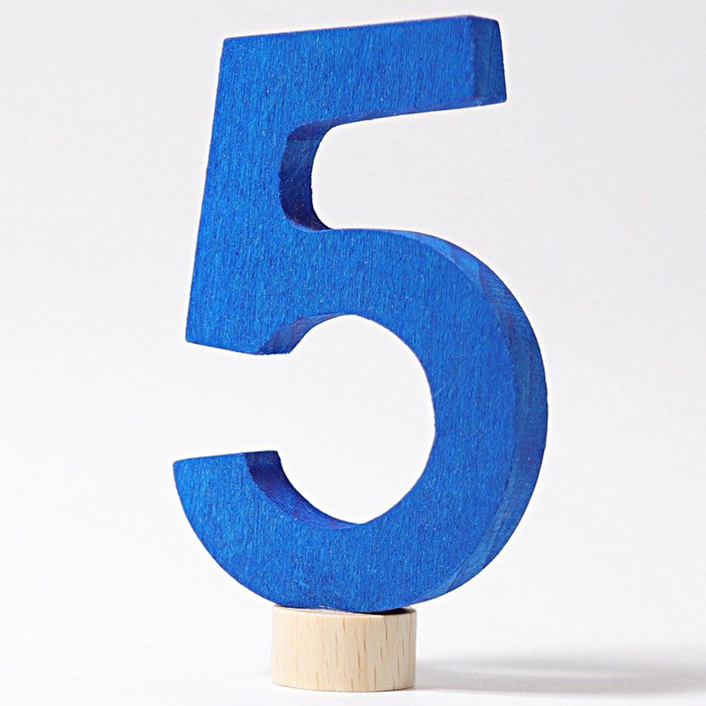 Grimm's - Decorative Number 5 - Blue