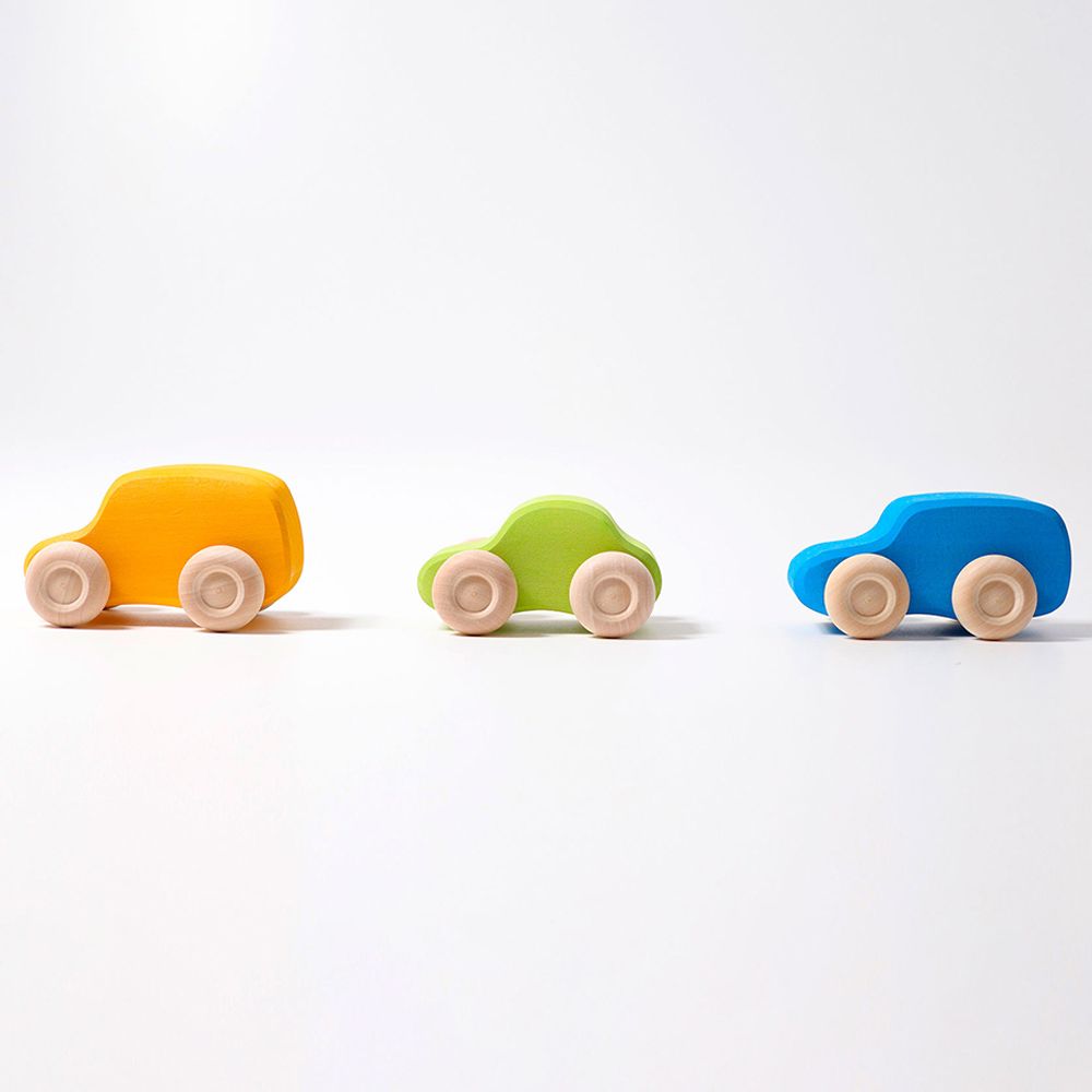 Grimm's - Colored Wooden Cars - 6pcs