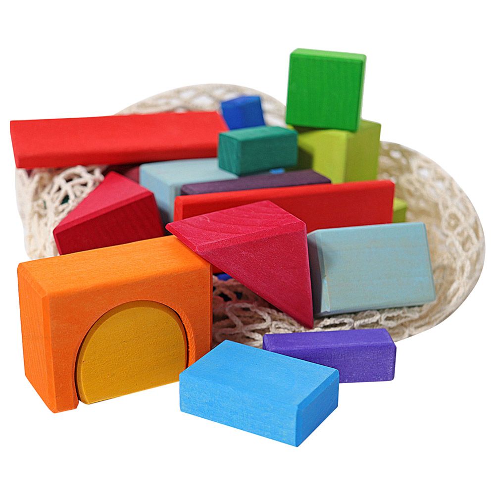 Grimm's - 30 Colored Geo-Blocks - 30pcs