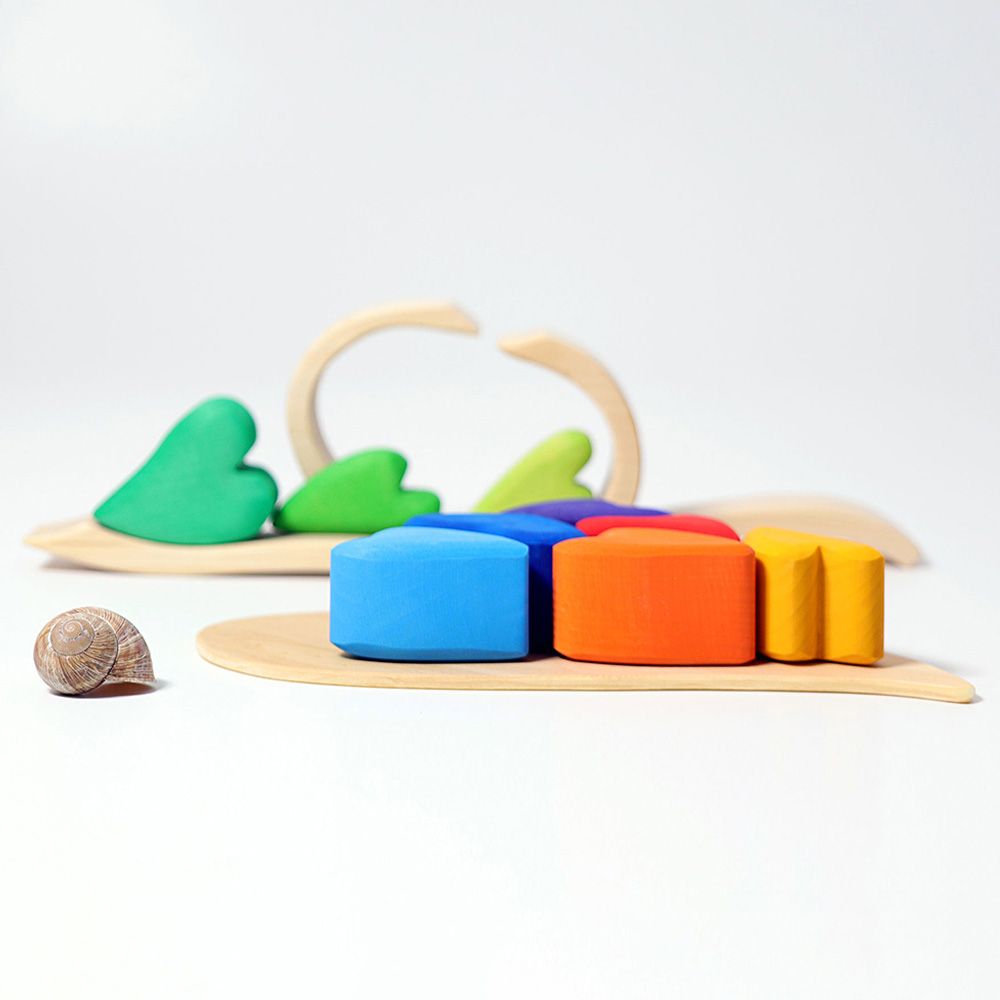 Grimm's - Rainbow Hearts Building Blocks - 13pcs