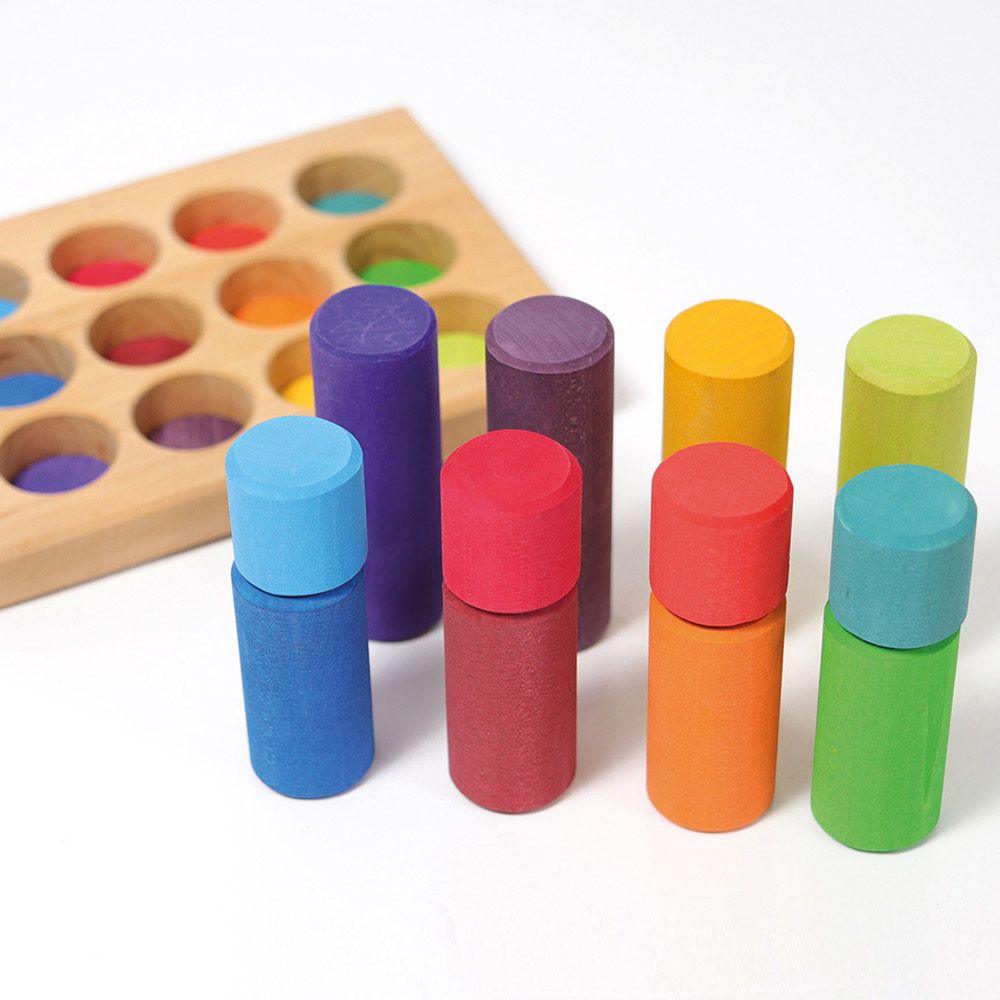 Grimm's - Stacking Game Rainbow Rollers - Small - 12pcs