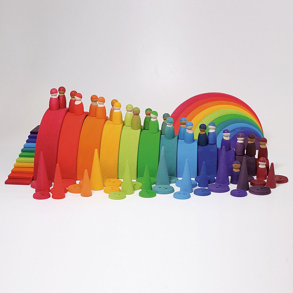 Grimm's - Stacking Game Rainbow Rollers - Small - 12pcs