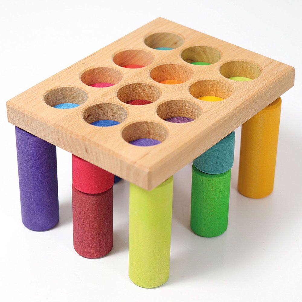 Grimm's - Stacking Game Rainbow Rollers - Small - 12pcs