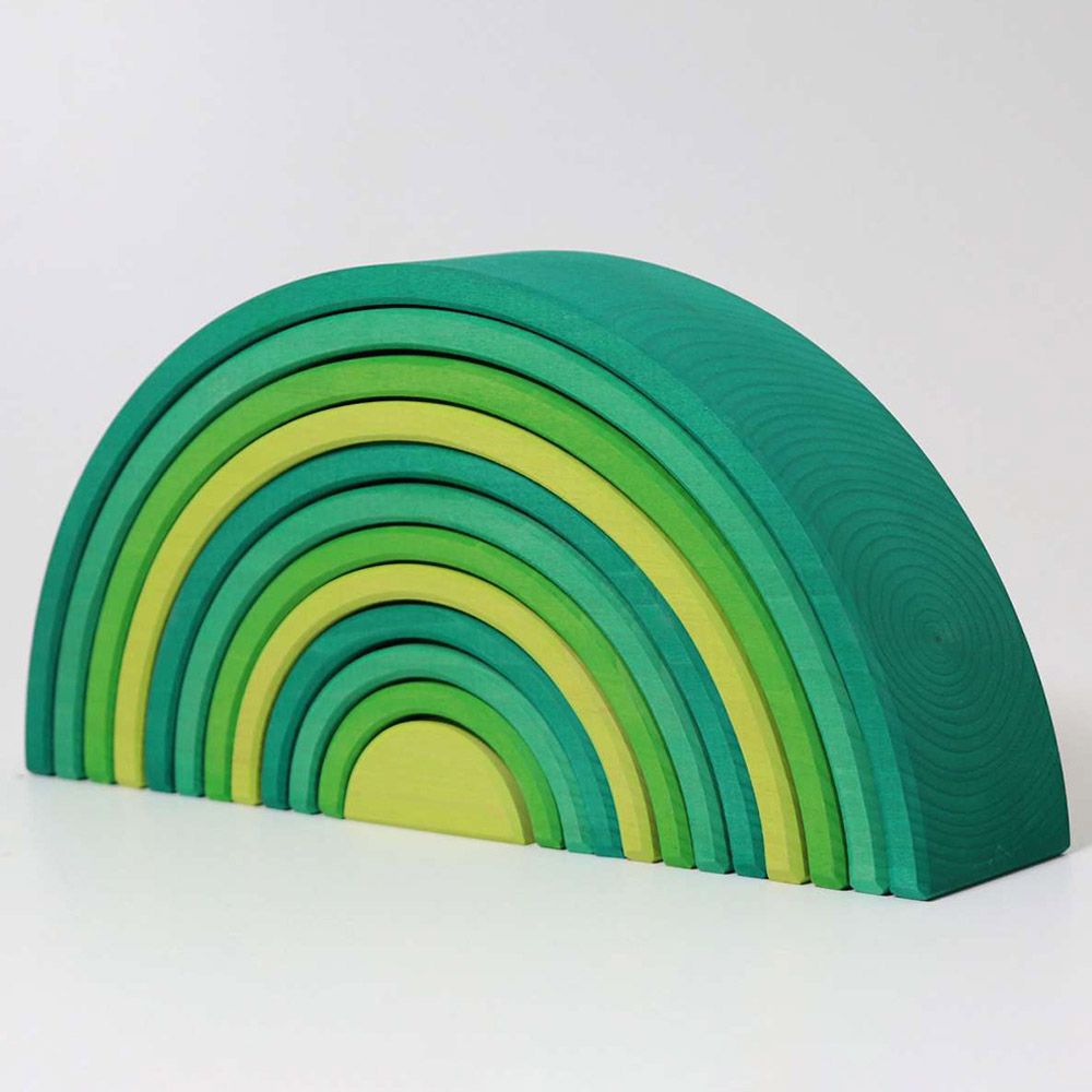 Grimm's - Stacking Rainbow Toy - Large - 12pcs - Forest Green