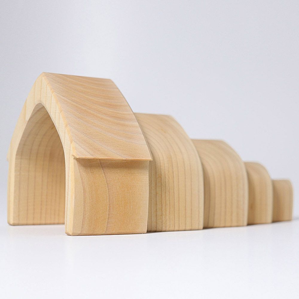 Grimm's - Stacking House Toy - 5pcs - Natural