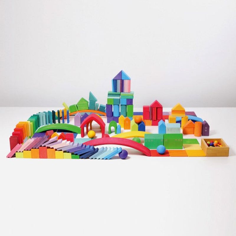 Grimm's - Color Charts-Rally Building Blocks - 74pcs