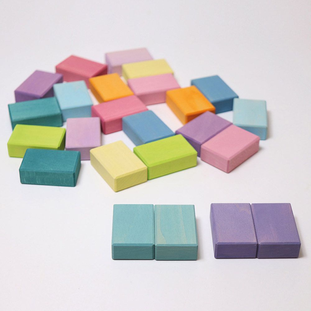 Grimm's - Duo Building Blocks - 40pcs - Pastel