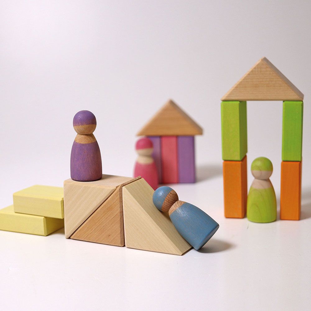 Grimm's - Duo Building Blocks - 40pcs - Pastel