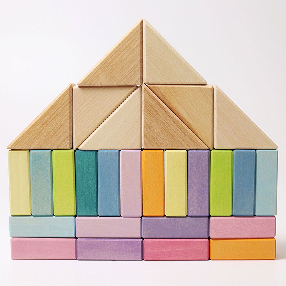 Grimm's - Duo Building Blocks - 40pcs - Pastel