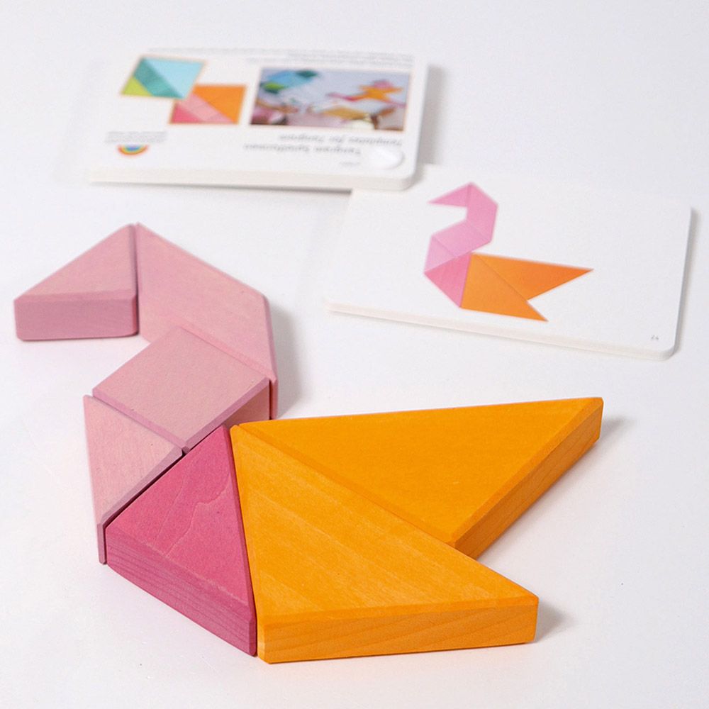 Grimm's - Tangram Puzzle - Pink/Orange