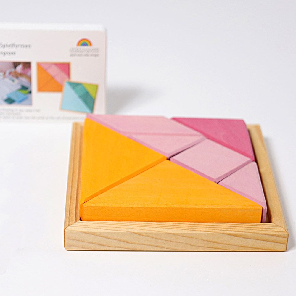 Grimm's - Tangram Puzzle - Pink/Orange