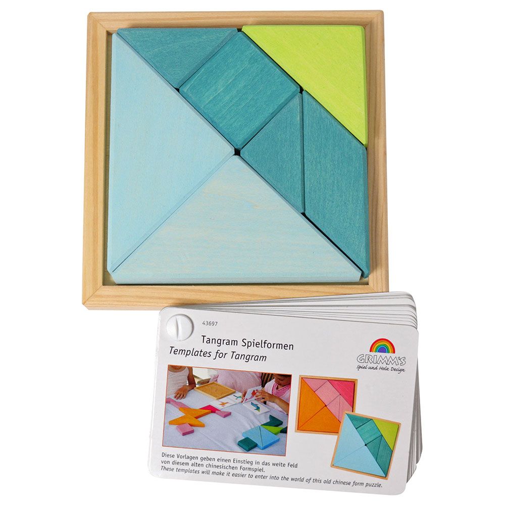 Grimm's - Tangram Turquoise Building Blocks - 7pcs