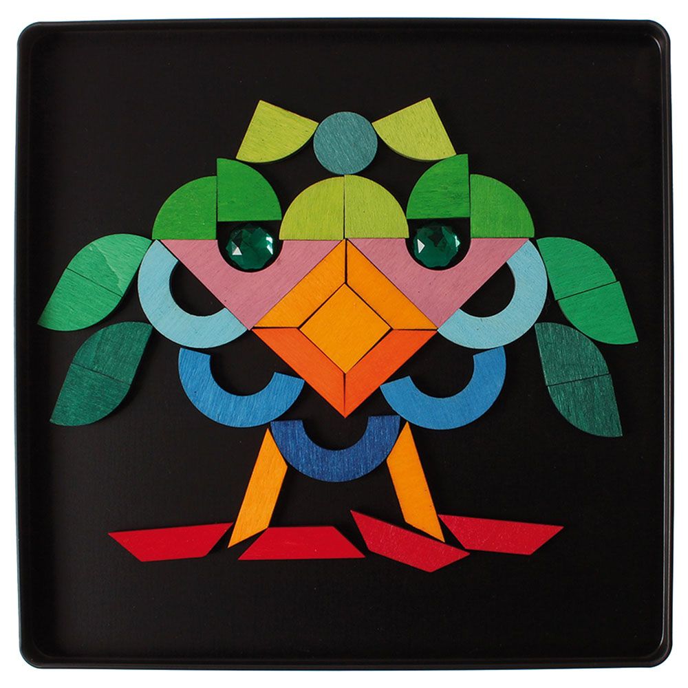 Grimm's - Magnet Puzzle Triangle/Square/Circle With Sparkling Parts