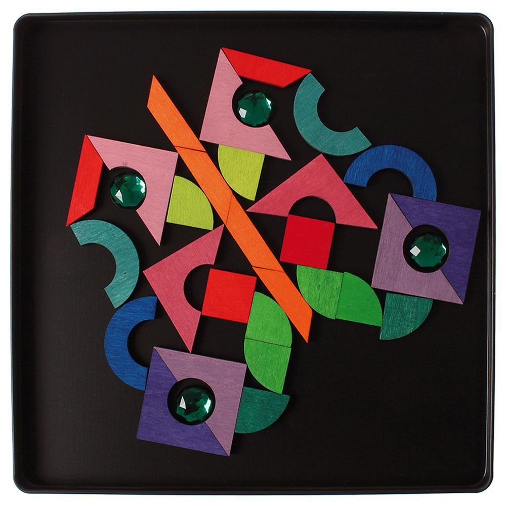 Grimm's - Magnet Puzzle Triangle/Square/Circle With Sparkling Parts