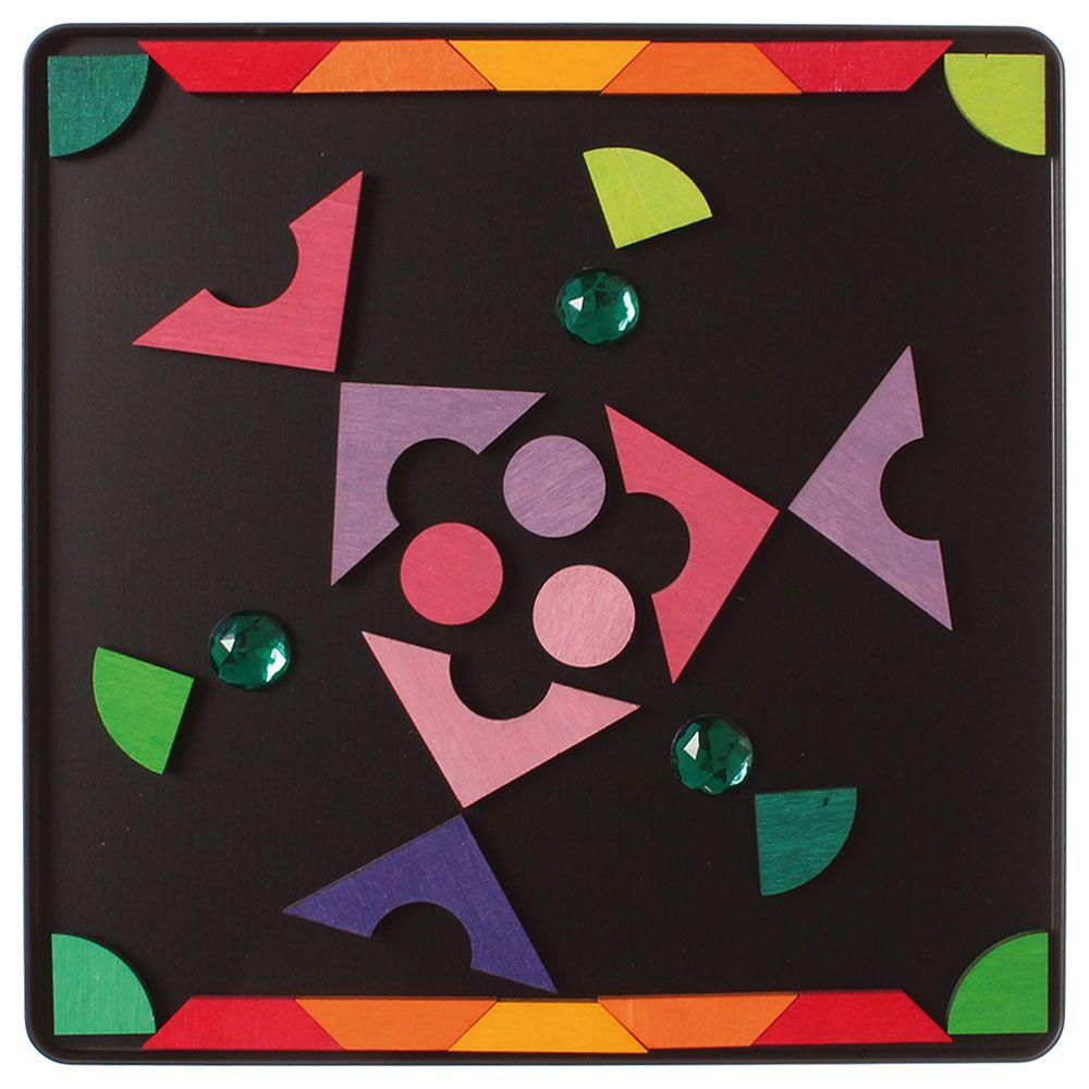 Grimm's - Magnet Puzzle Triangle/Square/Circle With Sparkling Parts