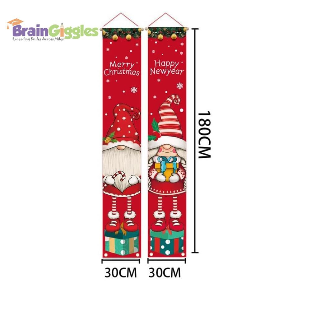 Brain Giggles - Merry Christmas And New Year Banner Set - 2 Pcs