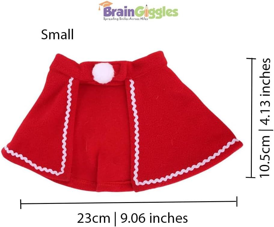 Brain Giggles - Small Pet Christmas Cape - Red/White