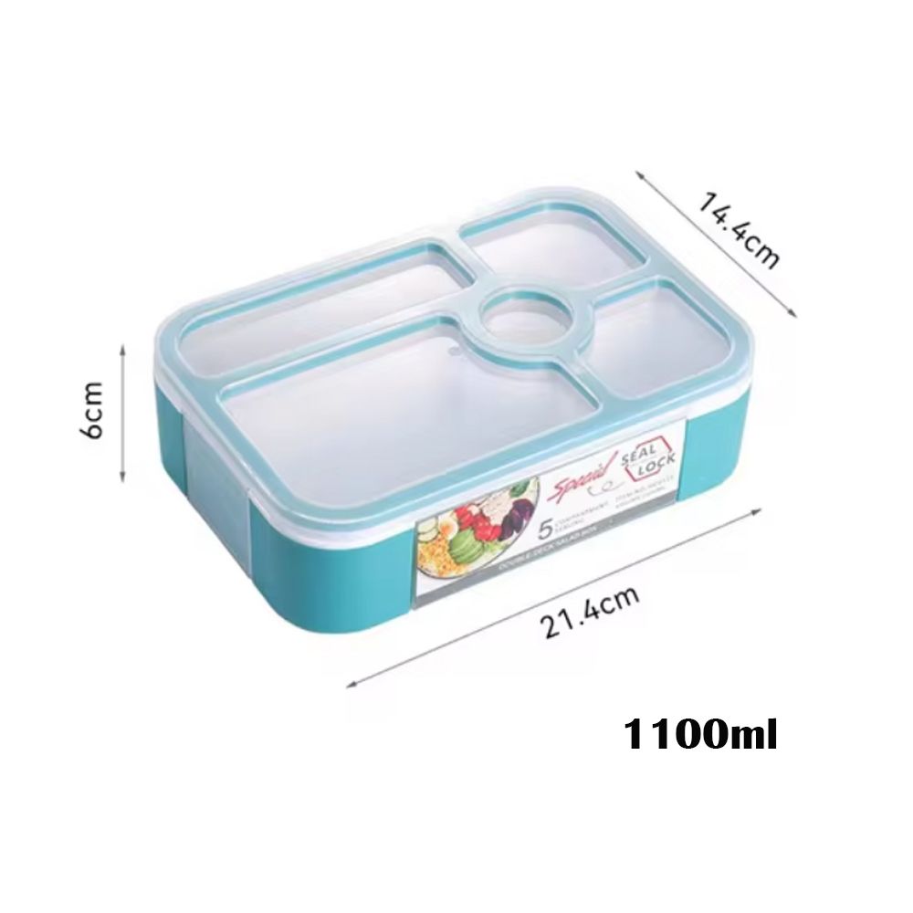 Brain Giggles - Bento Lunch Box With 5 Compartments - Teal