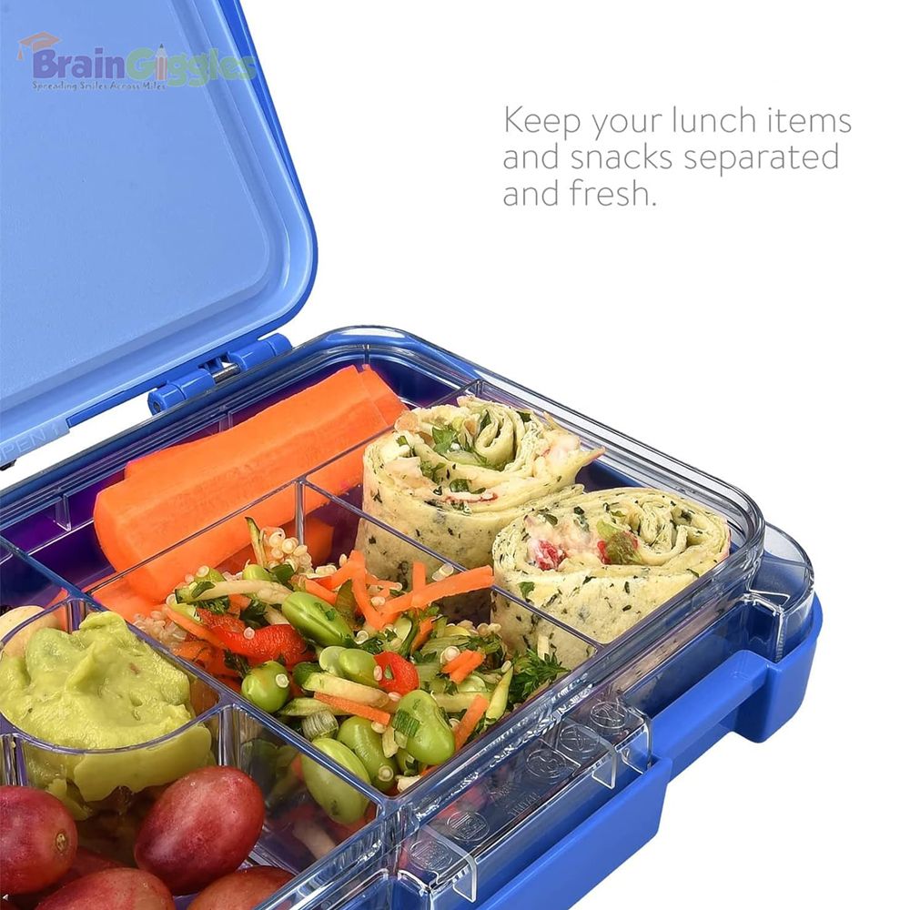 Brain Giggles - Bento Lunch Box With 6 Compartments - Blue