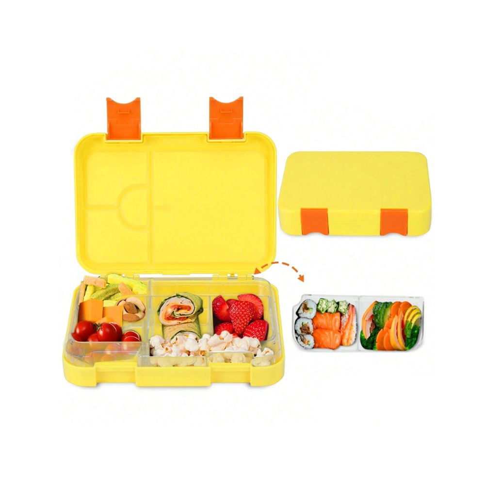 Brain Giggles - Bento Lunch Box With 6 Compartments - Yellow