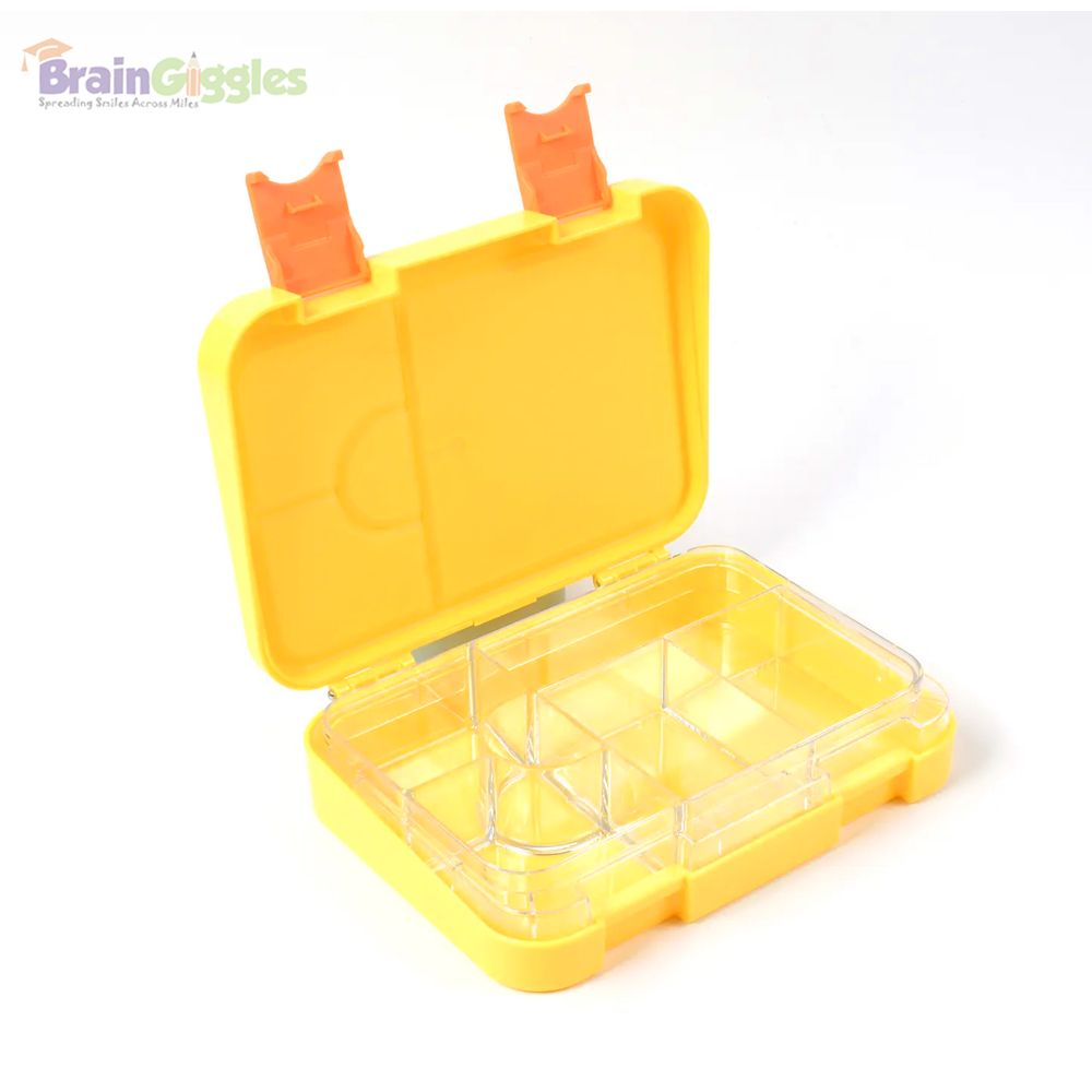 Brain Giggles - Bento Lunch Box With 6 Compartments - Yellow