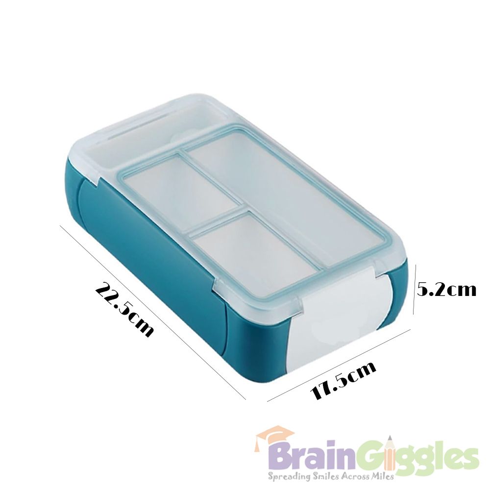 Brain Giggles - Bento Lunch Box With 3 Compartments - Green