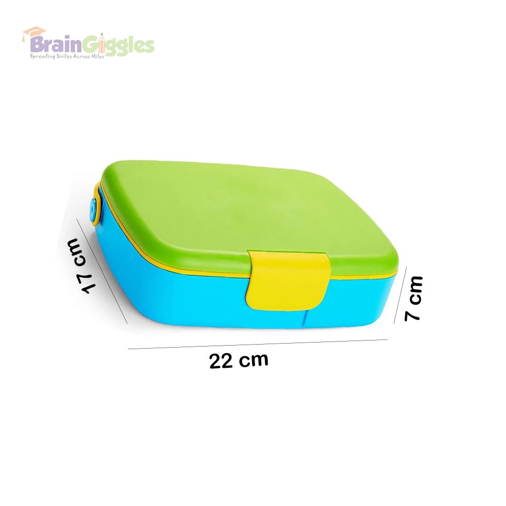 Brain Giggles - Bento Lunch Box With 5 Compartments - Green/Blue